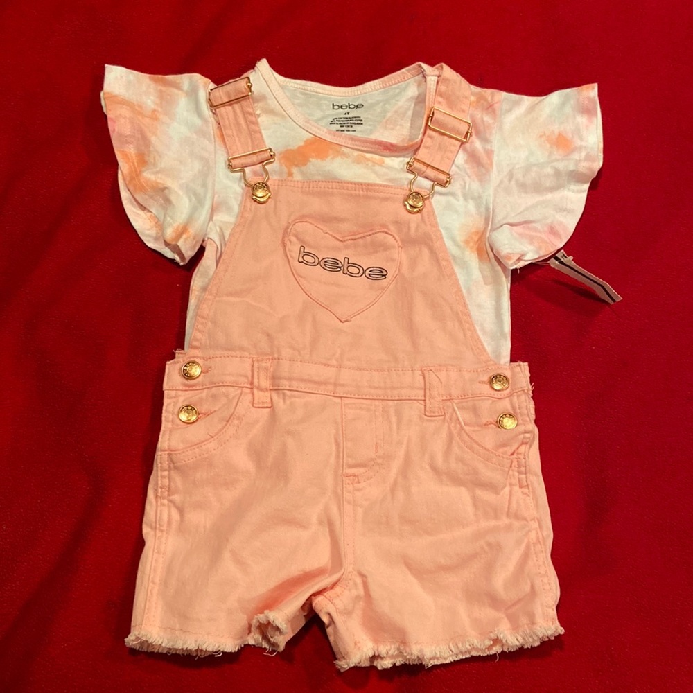 Bebe  girls overall short set